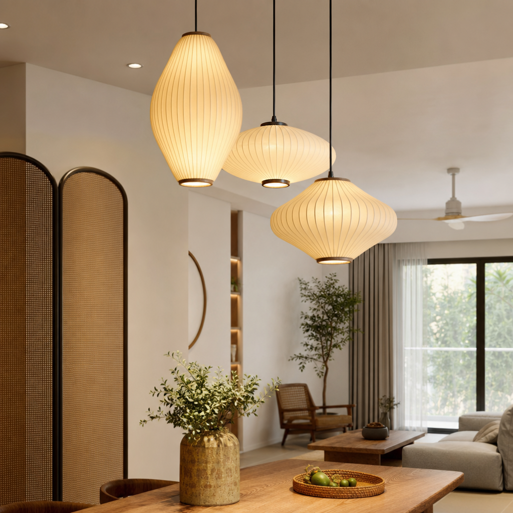 Mẫu đèn trang trí treo trong không gian nội thất hiện đại